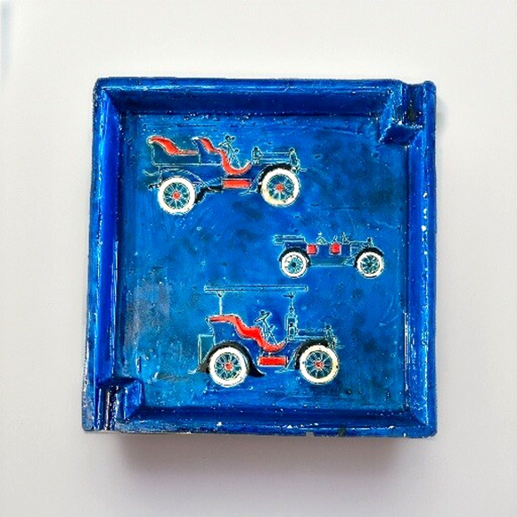 Vintage Mid Century Aldo Londi Bitossi Antique Car Ashtray 9.75" x 9.5" - Picture 1 of 16